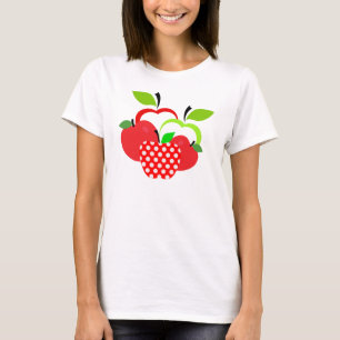 赤と緑のリンゴ Tシャツ