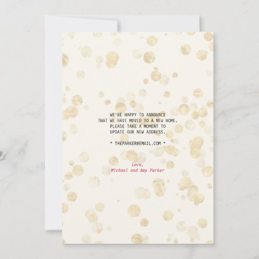 赤と緑のリースクリスマスムービングのお知らせ 招待状 (裏面)