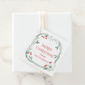 赤と緑のリースメリークリスマスプレゼント フェイバータグ (インサイチュ)