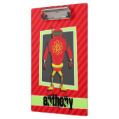 赤と緑のロボット;緋色の赤のストライプロボット クリップボード (左)