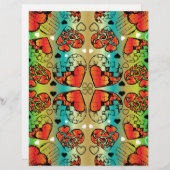 赤と緑のロマンお洒落ティックハートパターン (正面/裏面)