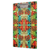 赤と緑のロマンお洒落ティックハートパターン クリップボード (左)