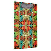 赤と緑のロマンお洒落ティックハートパターン クリップボード (右)