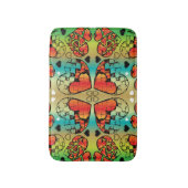 赤と緑のロマンお洒落ティックハートパターン バスマット (正面縦)