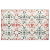 赤と緑のヴィンテージ花壇 ファブリック (ファットクウォーター)