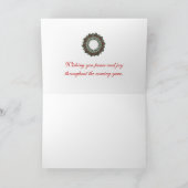 赤と緑の万華鏡のように千変万化するパターンクリスマスリース写真 シーズンカード (内部)