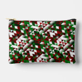 赤と緑の三角形 アクセサリーポーチ (正面)