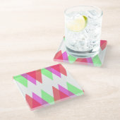 赤と緑の三角形 ガラスコースター (アングル)