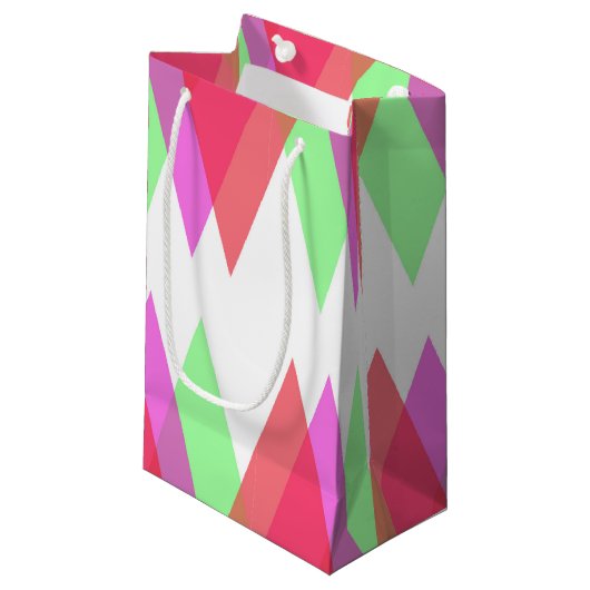 赤と緑の三角形 スモールペーパーバッグ (正面アングル)