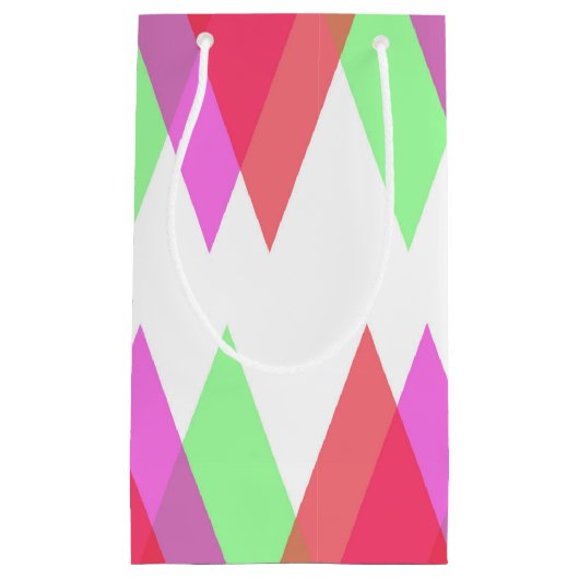 赤と緑の三角形 スモールペーパーバッグ (正面)