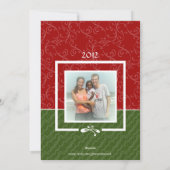 赤と緑の両面フォトクリスマスカード シーズンカード (裏面)