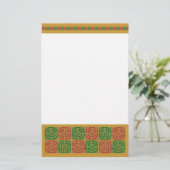 赤と緑の休日パターン文房具 便箋 (スタンド正面)