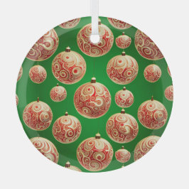 赤と緑の休日 ガラスオーナメント