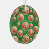 赤と緑の休日 ガラスオーナメント (正面右)