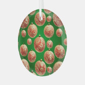 赤と緑の休日 ガラスオーナメント (正面左)