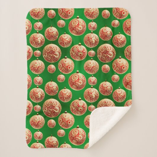 赤と緑の休日 シェルパブランケット (正面)