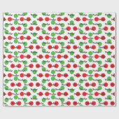 赤と緑の円のパーソナライズされた名前 ラッピングペーパー (フラット)