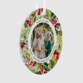 赤と緑の写真フェスティバルモダン オーナメント (正面)