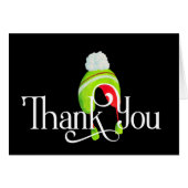 赤と緑の冬の帽子 (正面横)