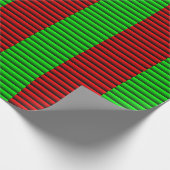 赤と緑の包ストライプの装紙 ラッピングペーパー (角)