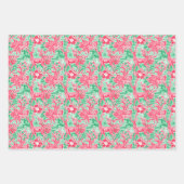 赤と緑の名門私立校風のクリスマスツリー&トナカイ ラッピングペーパーシート (正面3)