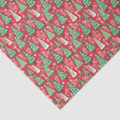 赤と緑の名門私立校風のクリスマスツリー 薄葉紙 (詳細)