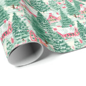 赤と緑の名門私立校風のクリスマス ラッピングペーパー (ロールコーナー)