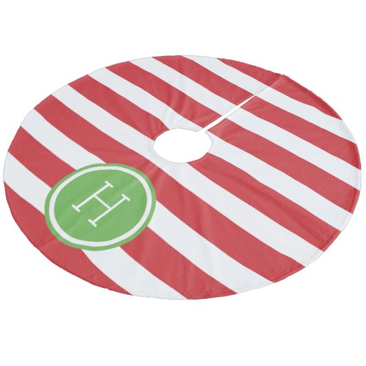 赤と緑の名門私立校風のストライプモノグラム フリース ツリースカート (アングル)