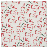 赤と緑の唐辛子模様 ファブリック (見本)