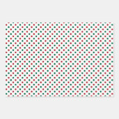 赤と緑の喜びと水玉模様クリスマス ラッピングペーパーシート (正面3)