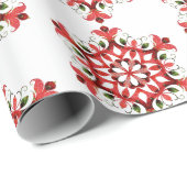 赤と緑の国クリスマスキルトギフト ラッピングペーパー (ロールコーナー)