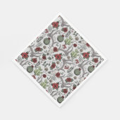 赤と緑の国女性のカーボーイクリスマス〔雄ジカの〕枝角 スタンダードランチョンナプキン (角)