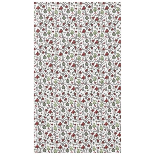 赤と緑の国女性のカーボーイクリスマス〔雄ジカの〕枝角 テーブルクロス (正面)