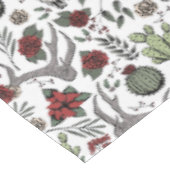 赤と緑の国女性のカーボーイクリスマス〔雄ジカの〕枝角 テーブルクロス (アングル)