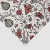 赤と緑の国女性のカーボーイクリスマス〔雄ジカの〕枝角 薄葉紙 (詳細)