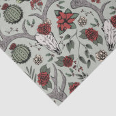 赤と緑の国女性のカーボーイクリスマス〔雄ジカの〕枝角 薄葉紙 (詳細)