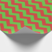 赤と緑の大きなシェブロンのラッピング紙 ラッピングペーパー (角)