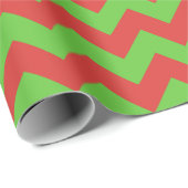 赤と緑の大きなシェブロンのラッピング紙 ラッピングペーパー (ロールコーナー)