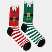 赤と緑の妖精のいたずらとご褒美のクリスマスソックス ソックス (右)