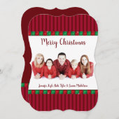 赤と緑の宝石の休日カスタムの写真と挨拶 シーズンカード (正面/裏面)