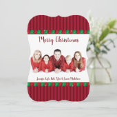 赤と緑の宝石の休日カスタムの写真と挨拶 シーズンカード (スタンド正面)