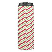赤と緑の対角ホリデーストライプズ タンブラー (裏面)