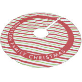 赤と緑の対角ホリデーストライプズ ブラッシュドポリエステルツリースカート (アングル)