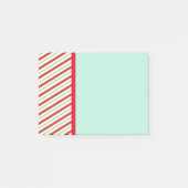 赤と緑の対角線のストライプのクリスマスパターン ポストイット (正面)