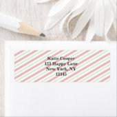 赤と緑の対角線のストライプのクリスマスパターン ラベル (インサイチュ)