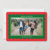 赤と緑の小妖精や小人スタイルシンプルホタテのフォトフレーム シーズンカード (正面)