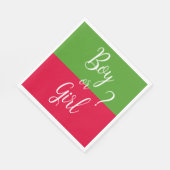 赤と緑の少年または女の子のクリスマス スタンダードランチョンナプキン (角)