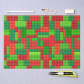 赤と緑の建物ブロック |クリスマス 薄葉紙 (クラフト)