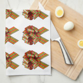 赤と緑の弓キッチンタオル キッチンタオル (四つ折り)