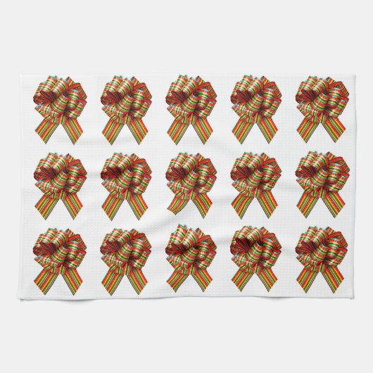 赤と緑の弓キッチンタオル キッチンタオル (横)